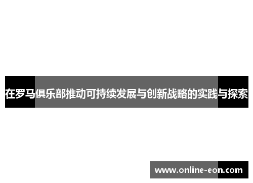 在罗马俱乐部推动可持续发展与创新战略的实践与探索